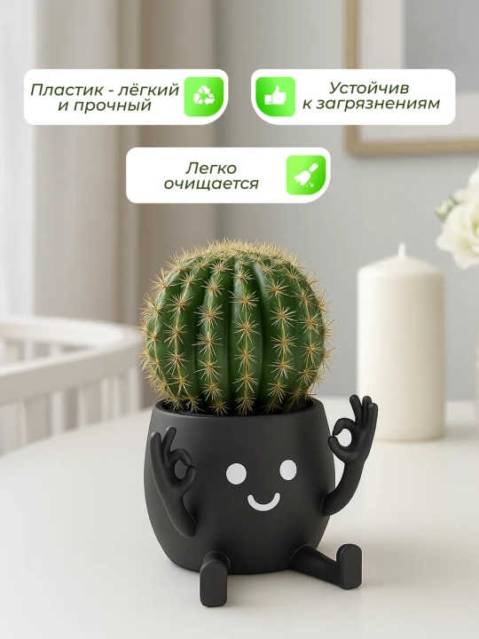 Горшок для цветов кактусов и суккулентов - 