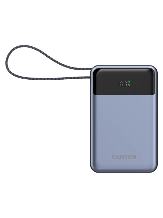 CANYON power bank OnPower 600 built-in cable 20000 mAh PD65W tashqi akkumulyatori