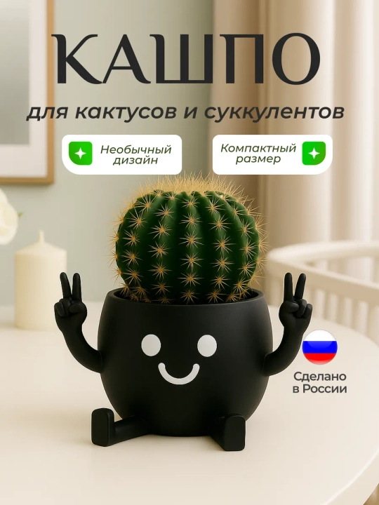 Горшок для цветов кактусов и суккулентов - 