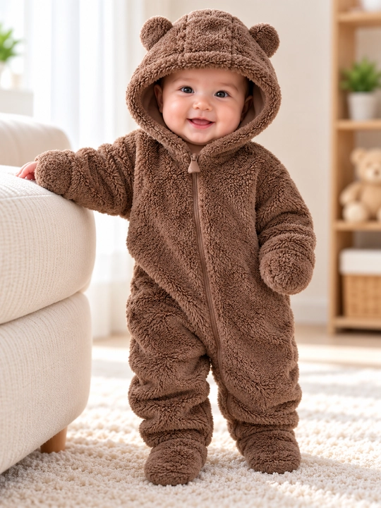 Комбинезон для новорождённых, Teddy Bear, мягкий зимний комбинезон для малыша
