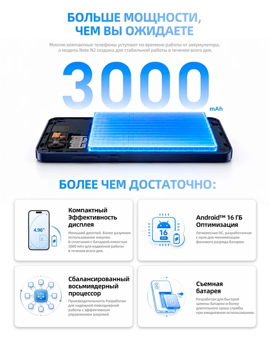 AGM Note N2 4G, 3/32GB, 5 дюйм HD+ экран, 3000 мАч батарея, беспроводные наушники в бонус