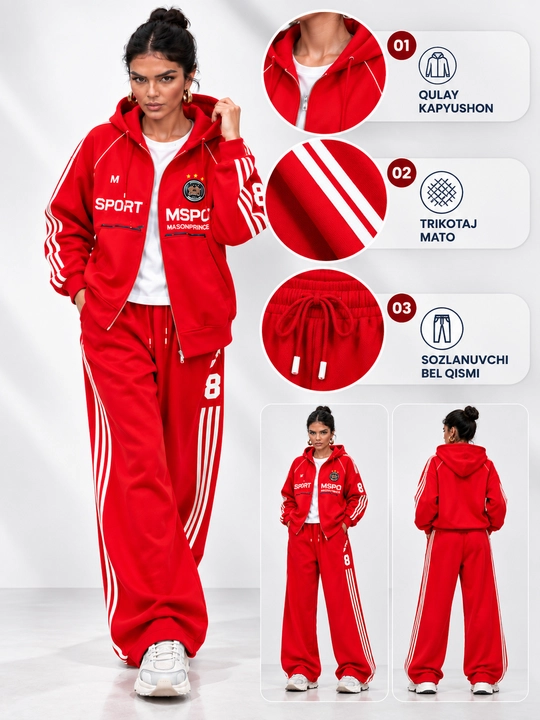 Ayollar sport kiyimlari, ayollar sport kostyumlari, sport kiyimlar, kundalik kiyimlar