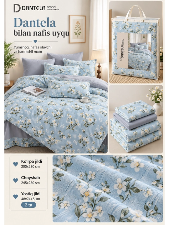 Dantela Vita — мягкое и дышащее постельное бельё для 1–2 человек, пастельные тона - 