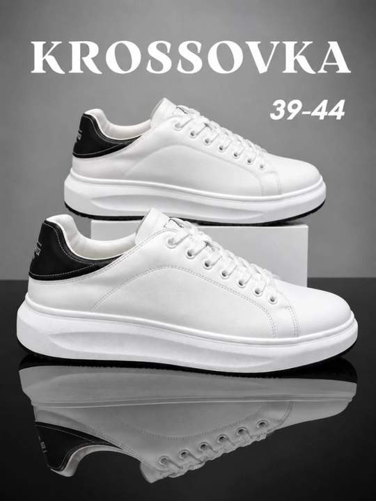 Erkaklar krossovkasi, sport oyoq kiyimi, kundalik krossovkalar, qora va oq, 40–44 - 