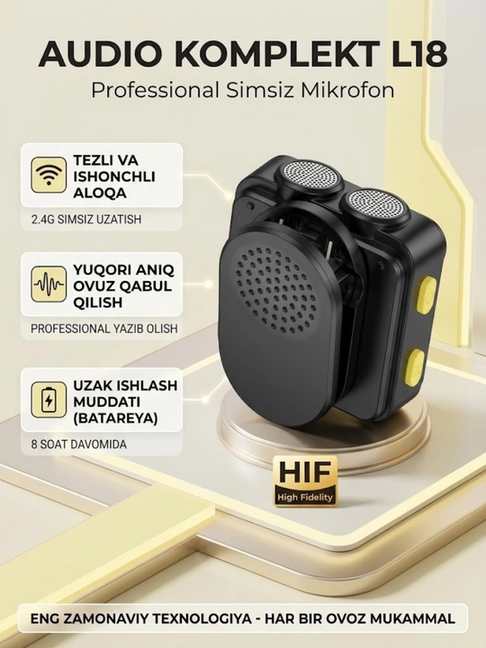 Simsiz mikrofon Hoco L17 Dual-Mic Magnitli (Type-C / iOS)