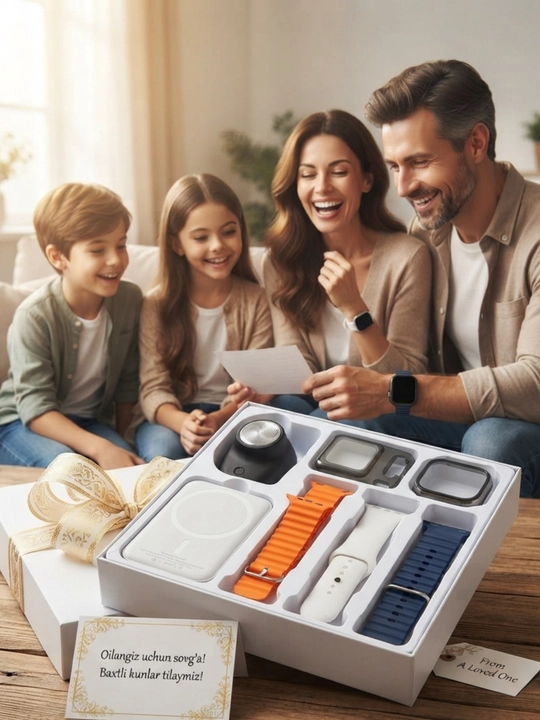 Mini proyektor, elektr soqol olgich, Powerbank va Smart Watch, 3 ta remeshok bilan