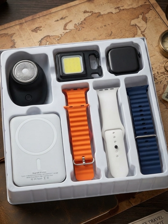 Mini proyektor, elektr soqol olgich, Powerbank va Smart Watch, 3 ta remeshok bilan