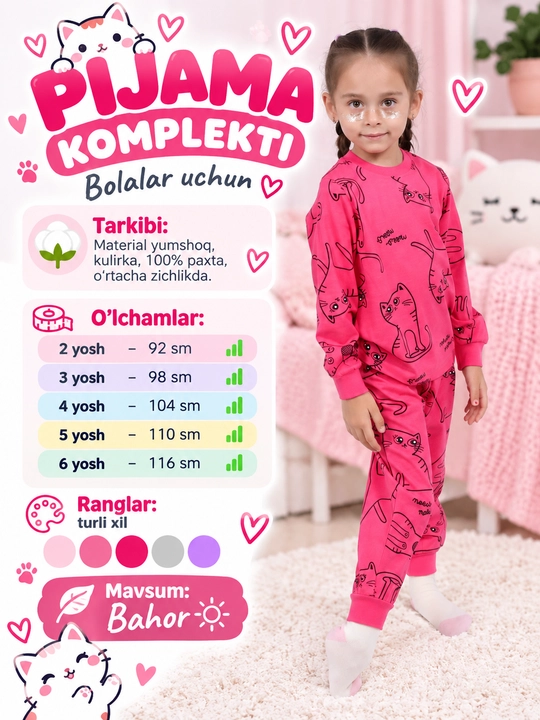 Qizlar uchun pijamalar - 