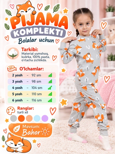Qizlar uchun pijamalar - 