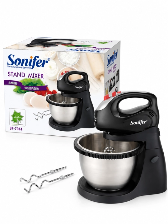 Миксер Sonifer SF-7014 с вращающейся чашей 3 л 250 Вт турбо 5 скоростей