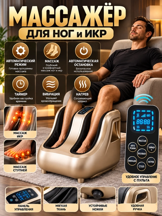 Электрический массажер для ног, 3 в 1 - 