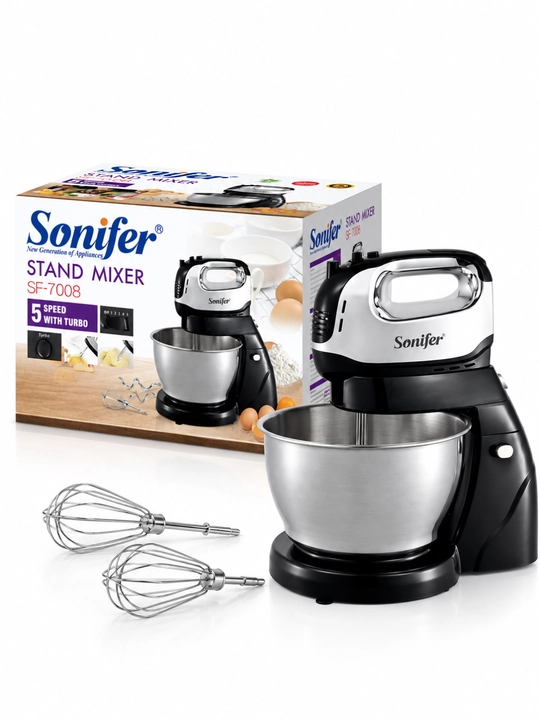 Миксер Sonifer SF-7008, стационарный, 5 скоростей Turbo, 4 л, 250 Вт