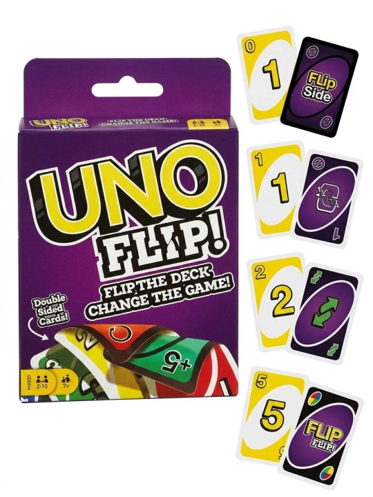 Настольная карточная игра UNO FLIP! (Уно Флип), двусторонние карты, для семьи и друзей - 