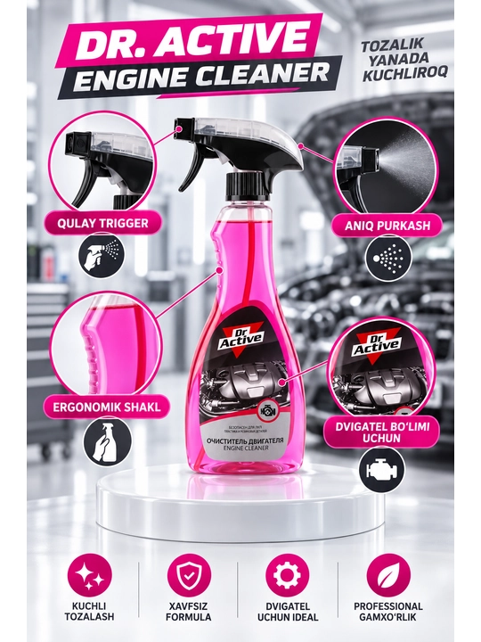 Dvigatel tozalagichi Dr.Active Engine Cleaner, motor uchun tozalovchi vosita