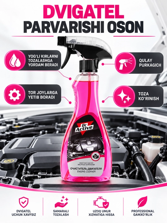 Dvigatel tozalagichi Dr.Active Engine Cleaner, motor uchun tozalovchi vosita