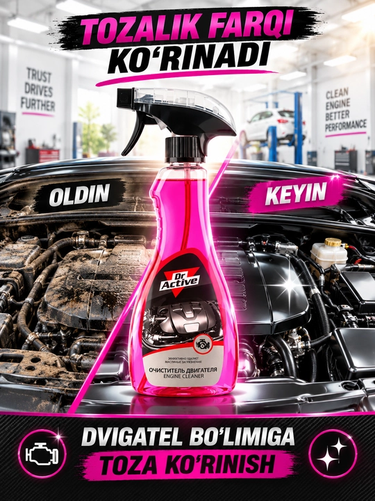 Dvigatel tozalagichi Dr.Active Engine Cleaner, motor uchun tozalovchi vosita