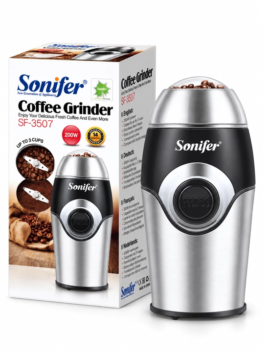Kofemolka, kofe maydalagich Sonifer 200W, elektr qahva maydalagich, don maydalagich