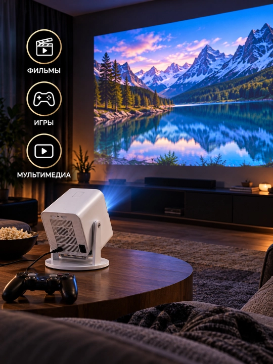 A10 Plus film proyektori, Android 4K proyektori + Wi-Fi, Bluetooth, HDMI