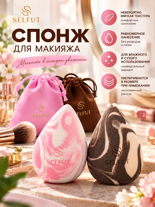 Спонж для макияжа SELFUT Beauty Blender