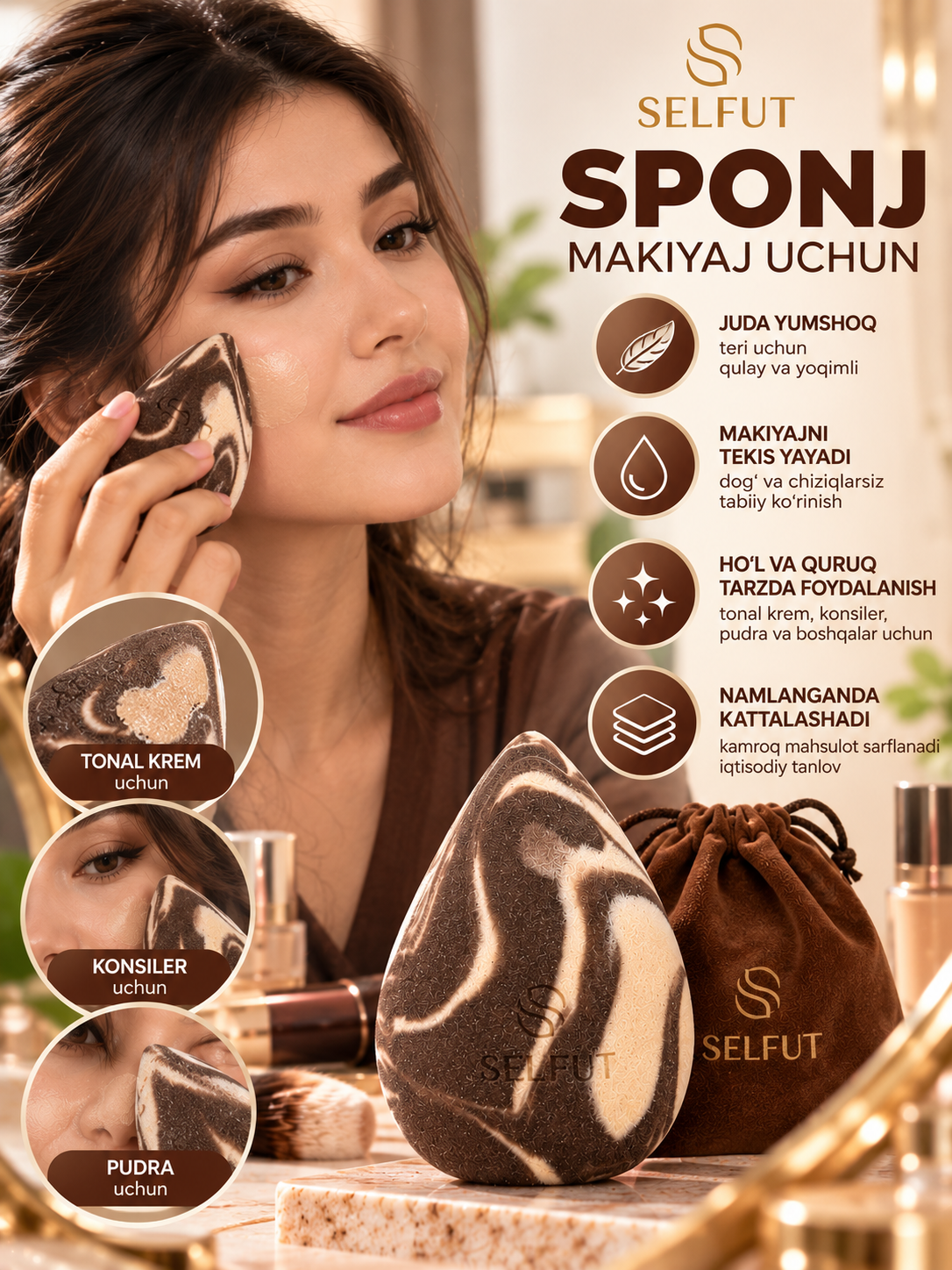 Спонж для макияжа SELFUT Beauty Blender