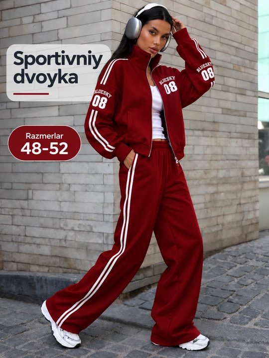 Ayollar uchun sport kastyumi davoykali, ayollar uchun dvoyka, Qizlar uchun dvoyka 48-52