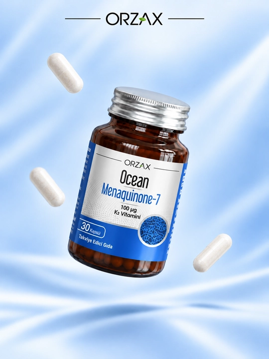 Ocean Menaquinone-7 MK-7 — K2 vitamini 100 mkg, suyak va yurak uchun, №30, Halol
