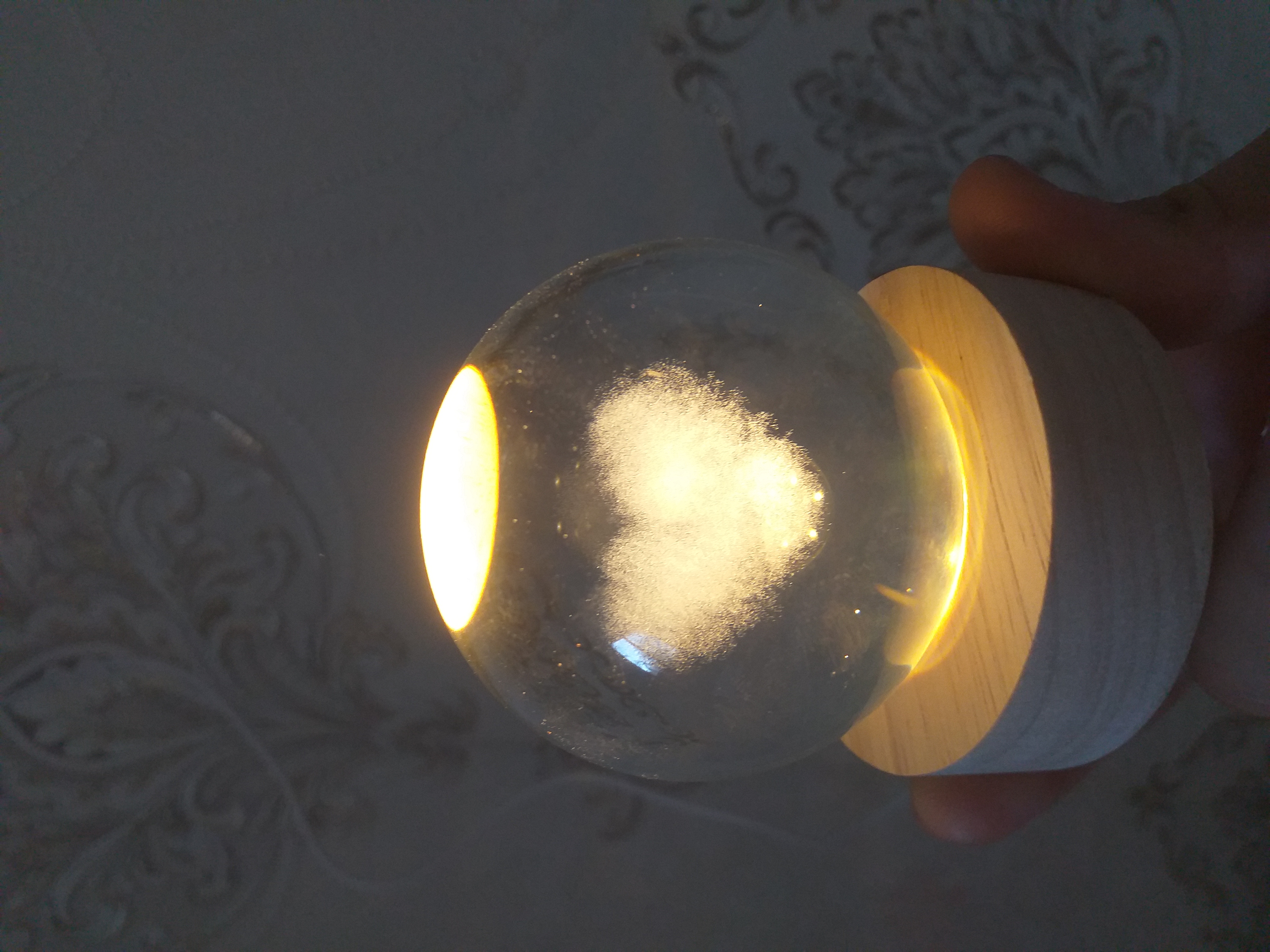 Хрустальный ночник 3D LED, сенсорная лампа с USB, 3 режима освещения, для подарка