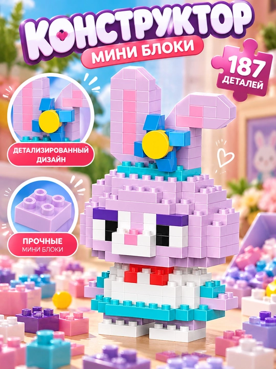 3D mini bloklardan konstruktor o‘yinchoq, 42 xil - 