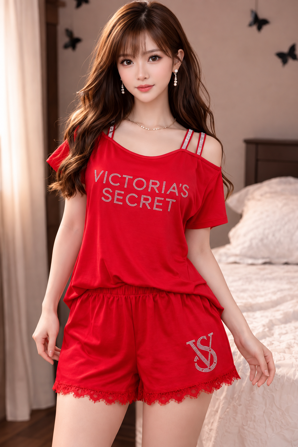 2-1 Женская пижама комплект майка и шорты с кружевом, мягкая удобная одежда для дома - 