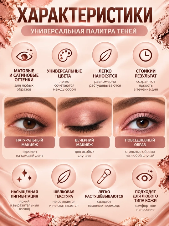 Палетка теней для век, универсальная
