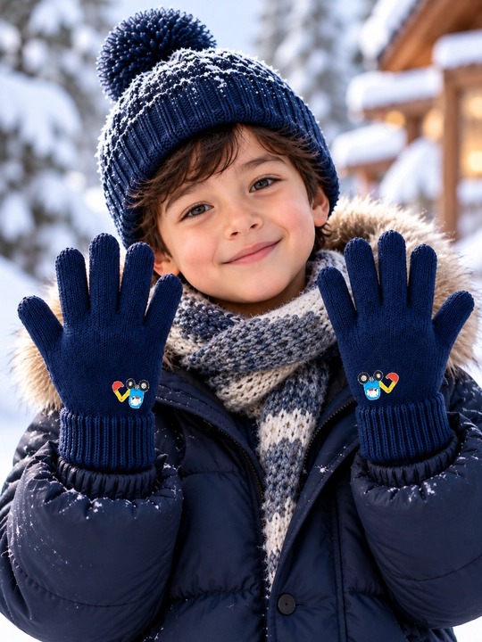Зимние, детские перчатки, для девочек, на 4-6 лет