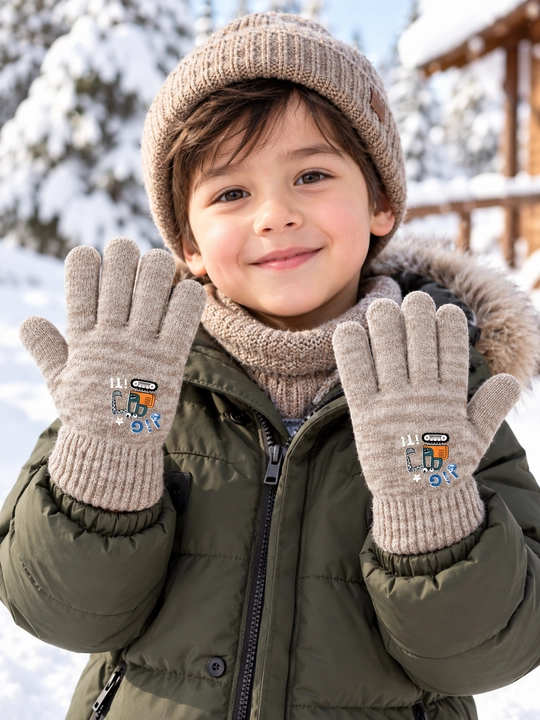 Зимние, детские перчатки, для девочек, на 4-6 лет