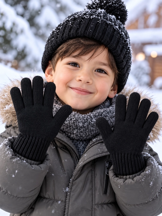 Зимние, детские перчатки, для девочек, на 4-6 лет