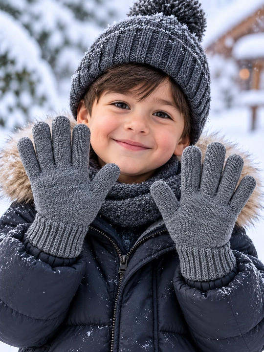 Зимние, детские перчатки, для девочек, на 4-6 лет