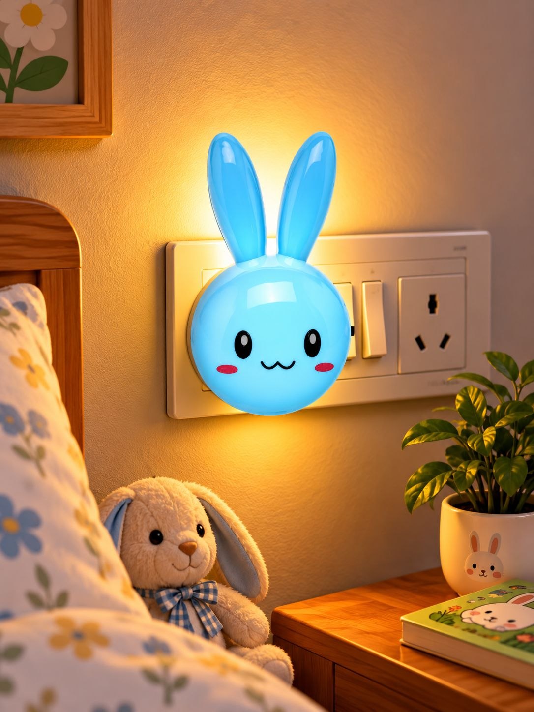 LED ночник с датчиком освещённости, декоративный светильник в форме домика