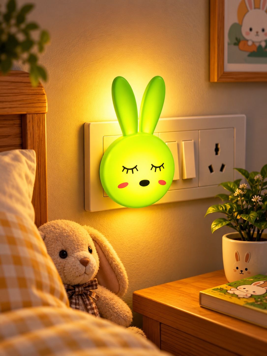 LED ночник с датчиком освещённости, декоративный светильник в форме домика