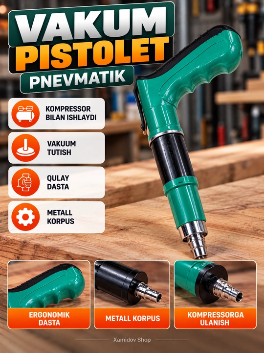 Vakum pnevmatik pistolet, kompressor uchun havo puflagich - 