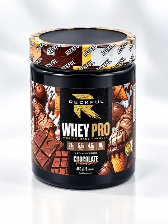 Reckful Whey+Polydextrose, 450 г, 15 порций, вкус шоколадного мороженого