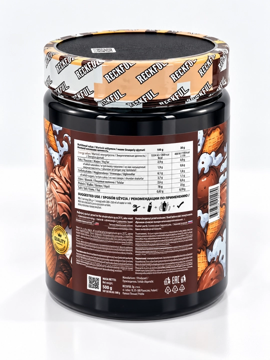 Reckful Whey+Polydextrose, 450 г, 15 порций, вкус шоколадного мороженого