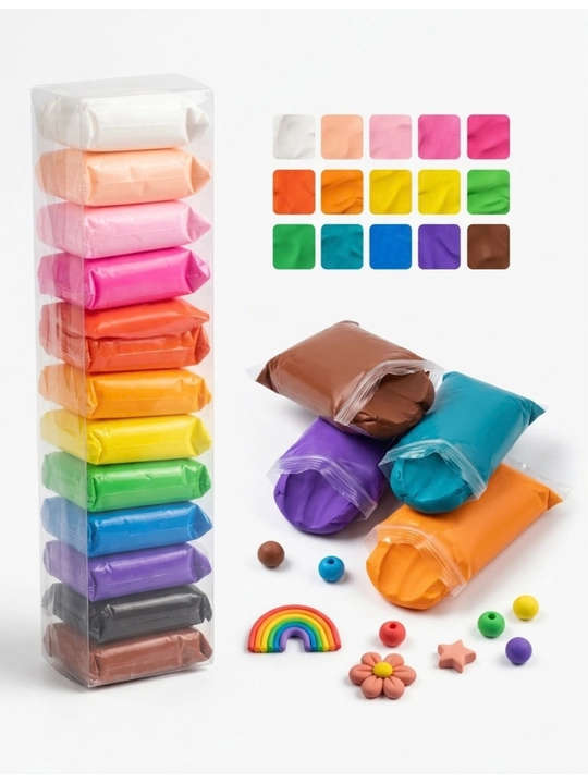 Yumshoq plastilin, bolalar uchun plastilin, yengil loy, ijodiyot to‘plami - 