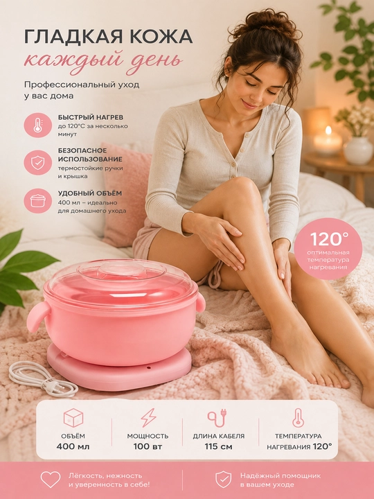 Аппарат для плавления восковых гранул Pro Wax 100, для депиляции - 