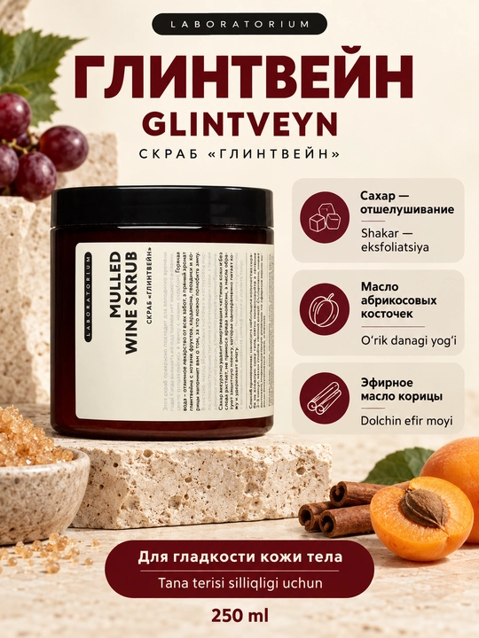 Сахарный скраб для тела Laboratorium: вишня, дыня, глинтвейн или шоколадный маффин