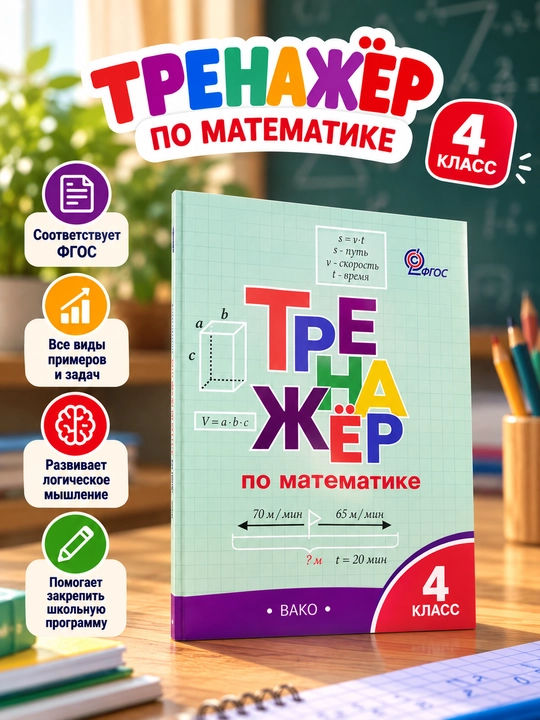 Matematika bo‘yicha trenajyor, 4-sinf - 