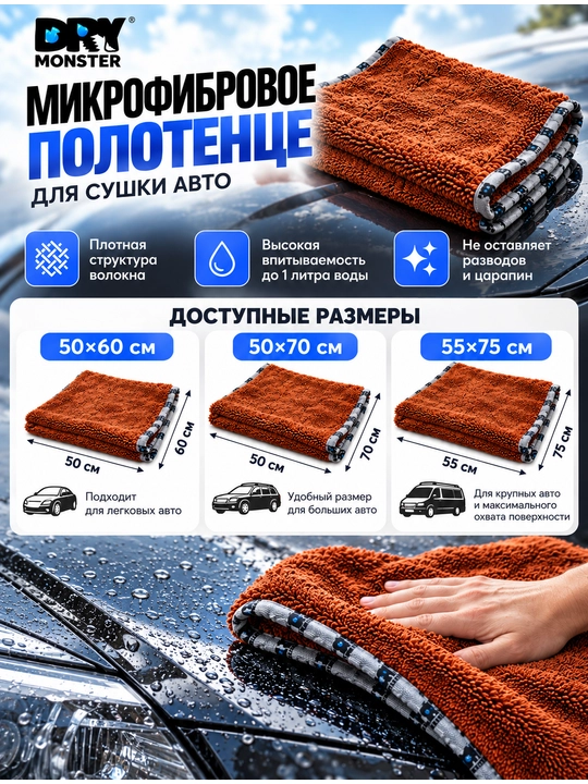 Микрофибра для автомобиля, тряпка для машины, салфетка из микрофибры для мойки авто