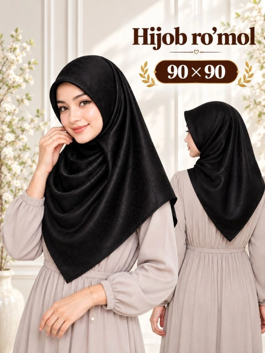 Платок, хиджаб, дышащий шелковый платок, платок DIOR 90x90