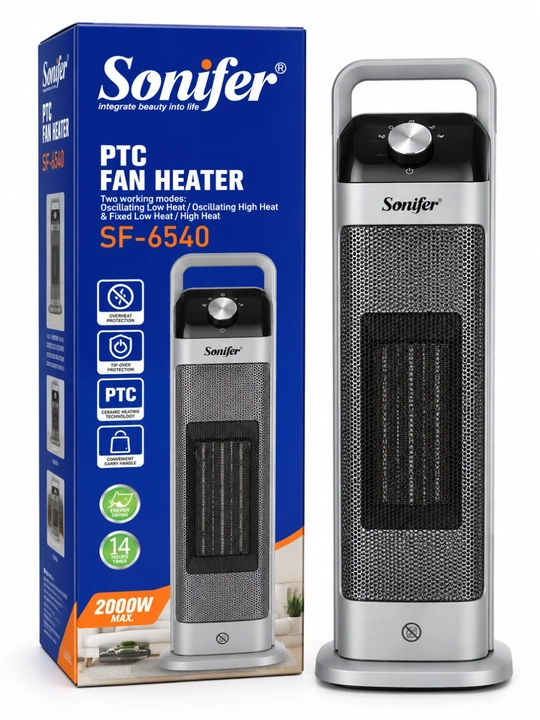 Sonifer SF-6540 isitgichi, keramik PTC uy uchun 2000 Vt issiqlik ventilyatori
