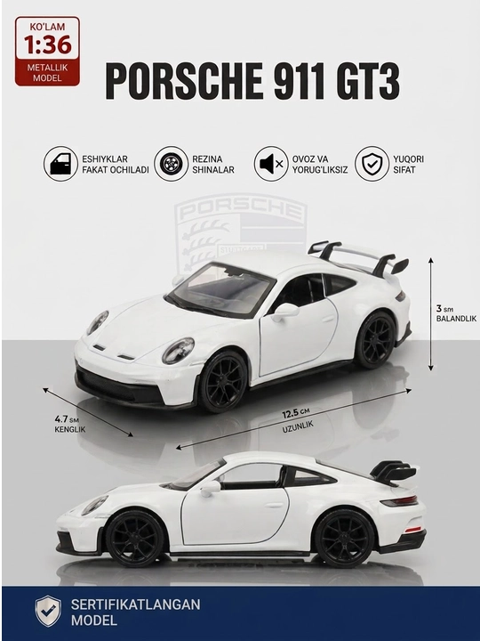 Porsche 911 o‘yinchoq sport mashinasi - 