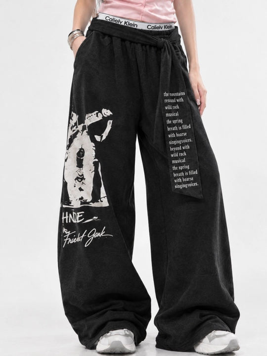 Ayollar uchun oversayz keng sport shim jogger, erkin fason, qulay kundalik kiyim 44-50