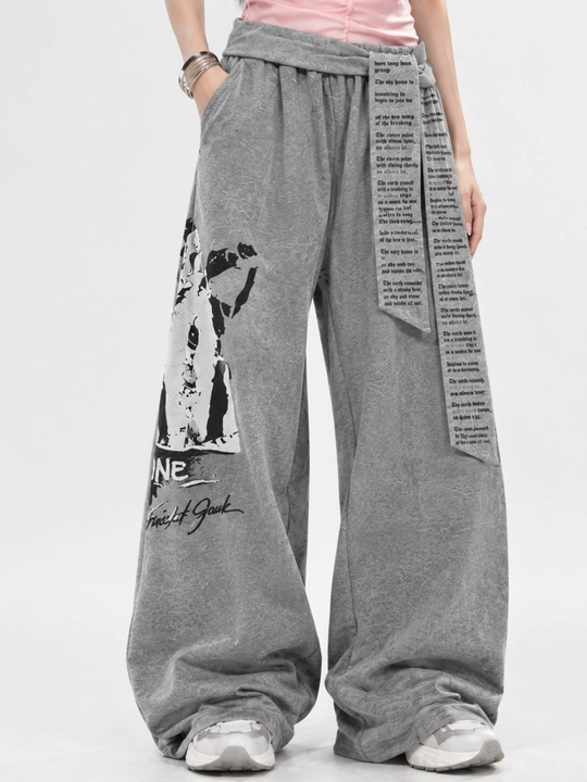 Ayollar uchun oversayz keng sport shim jogger, erkin fason, qulay kundalik kiyim 44-50