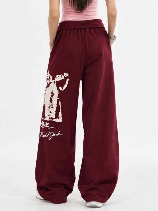 Ayollar uchun oversayz keng sport shim jogger, erkin fason, qulay kundalik kiyim 44-50